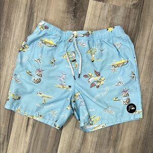 Quiksilver Light Blue Hawaiian Volley Shorts